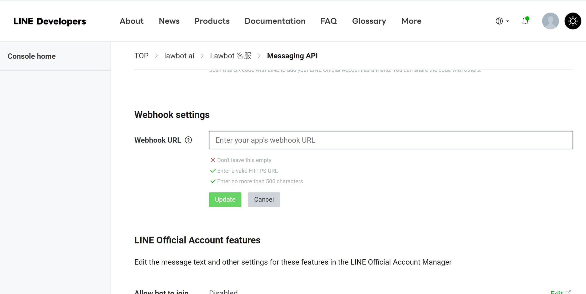 Line messaging api screenshot
